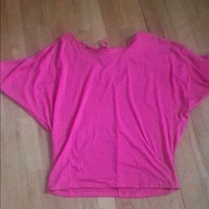 Bat wing sleeve with peek a boo shoulders